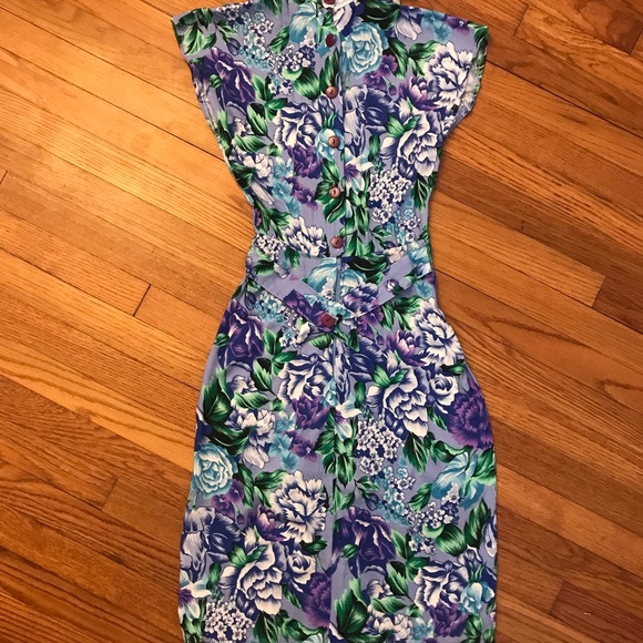 Hot Hawaiian print sleeveless 80’s vintage dress - Picture 5 of 8